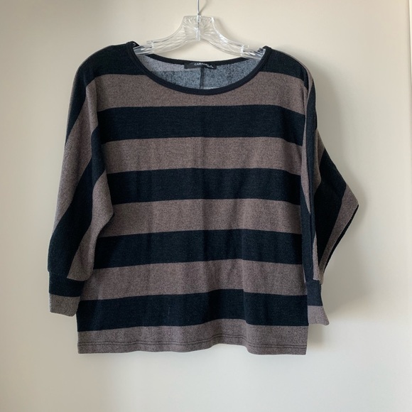 Brown and Black Striped Sweater - Picture 1 of 3